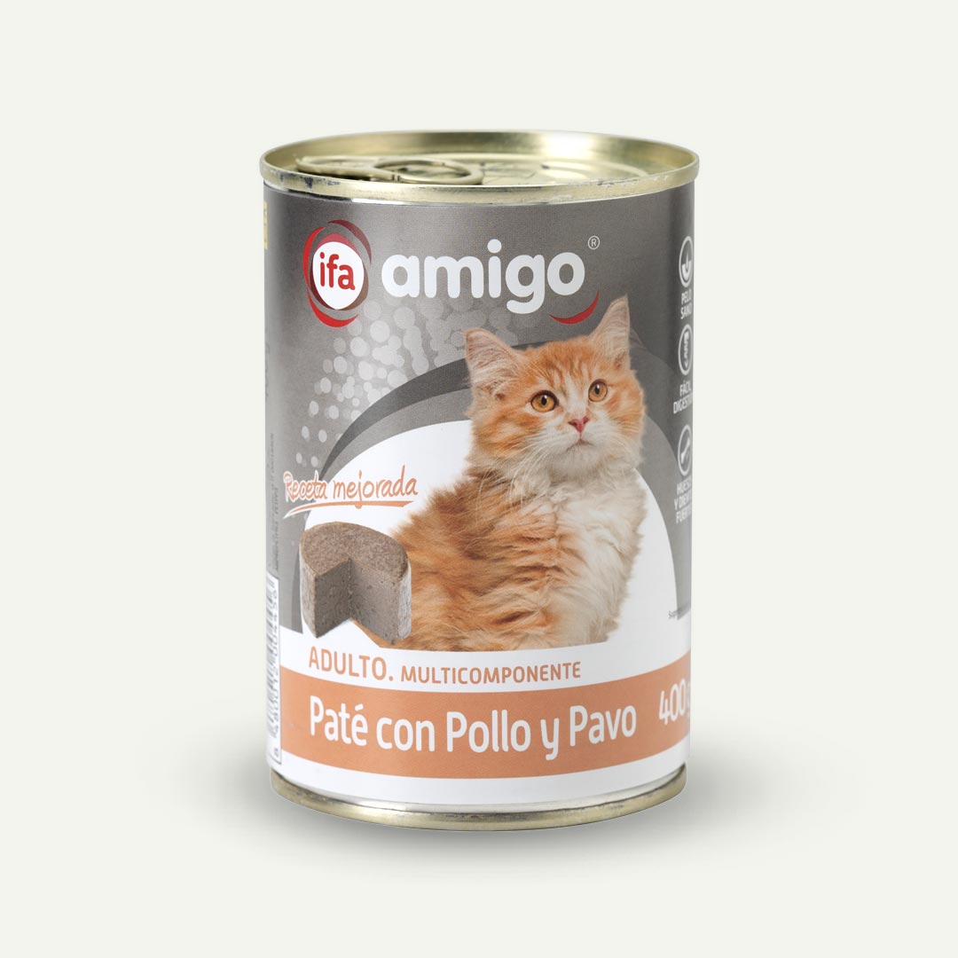 COMIDA GATO PATE CON POLLO IFA AMIGO 400G