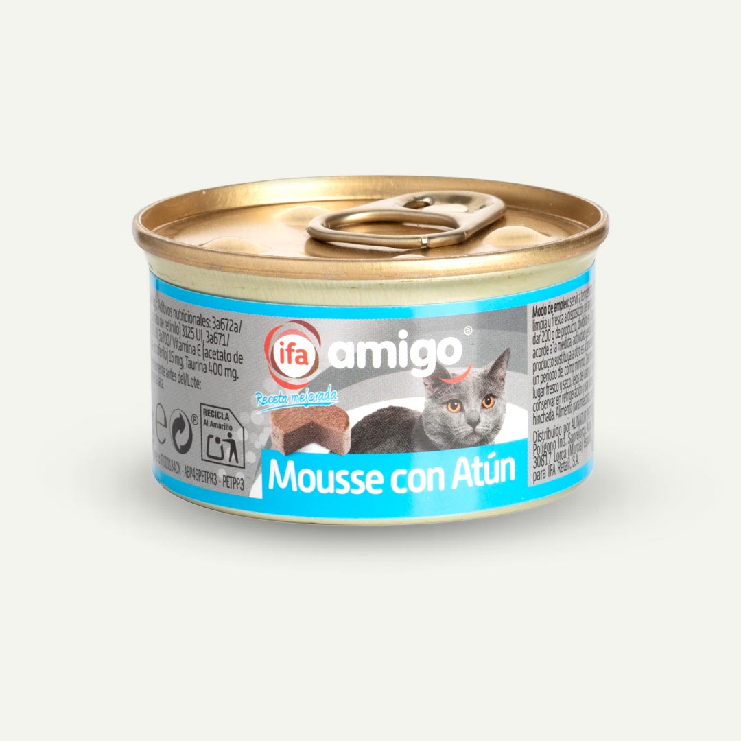 COMIDA GATO MOUSSE CON ATUN IFA AMIGO 85G