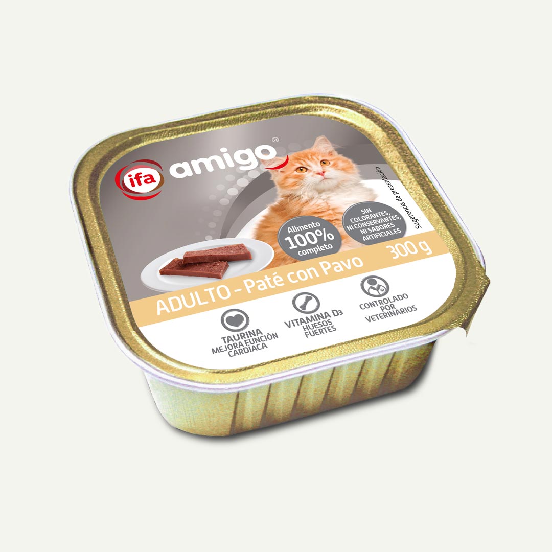 COMIDA GATO PATE CON PAVO IFA AMIGO 300G