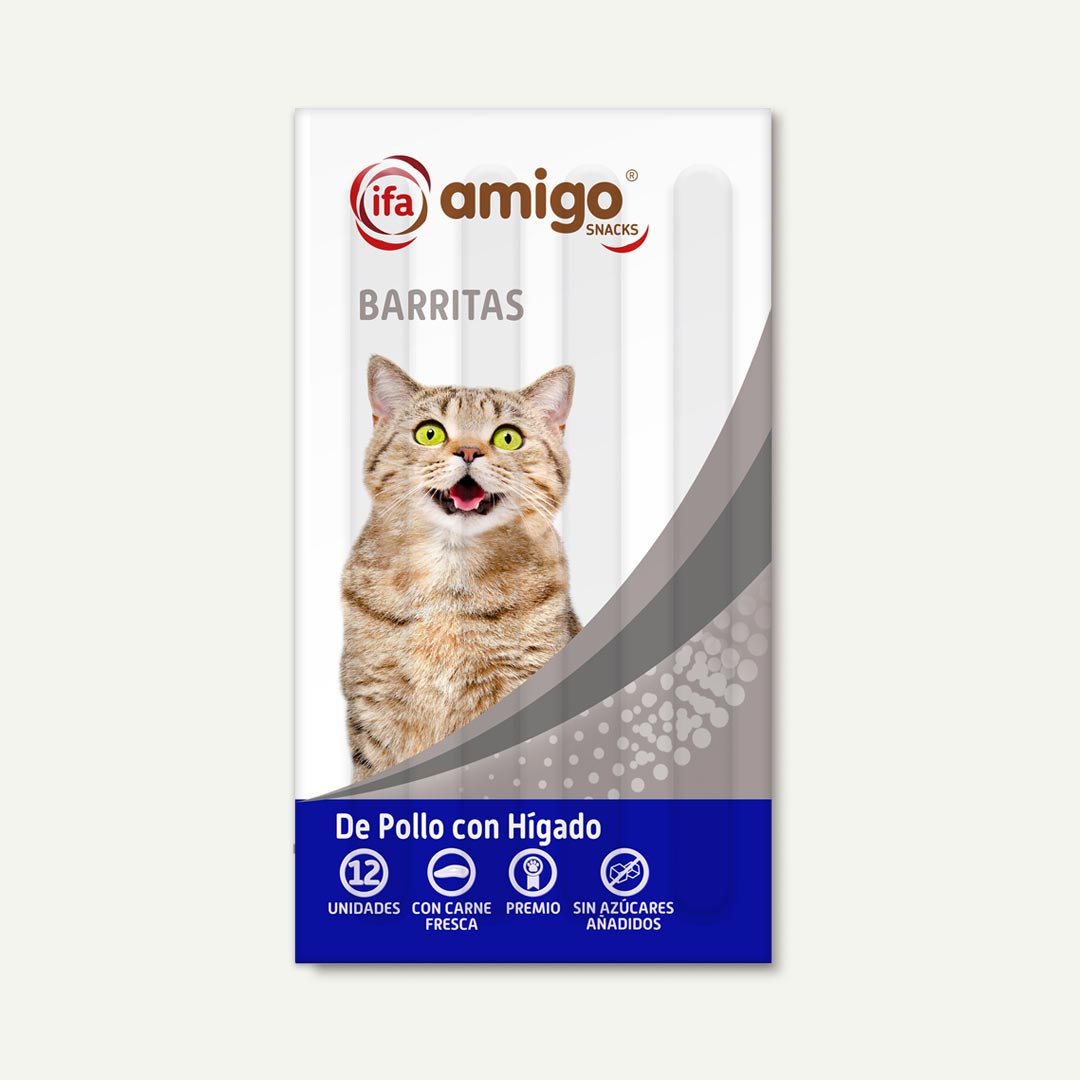 SNACKS GATO BARRITAS DE POLLO CON HIGADO IFA AMIGO 60G