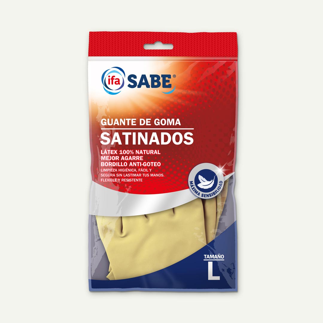 GUANTES DE GOMA LATEX SATINADO L IFA SABE 2U
