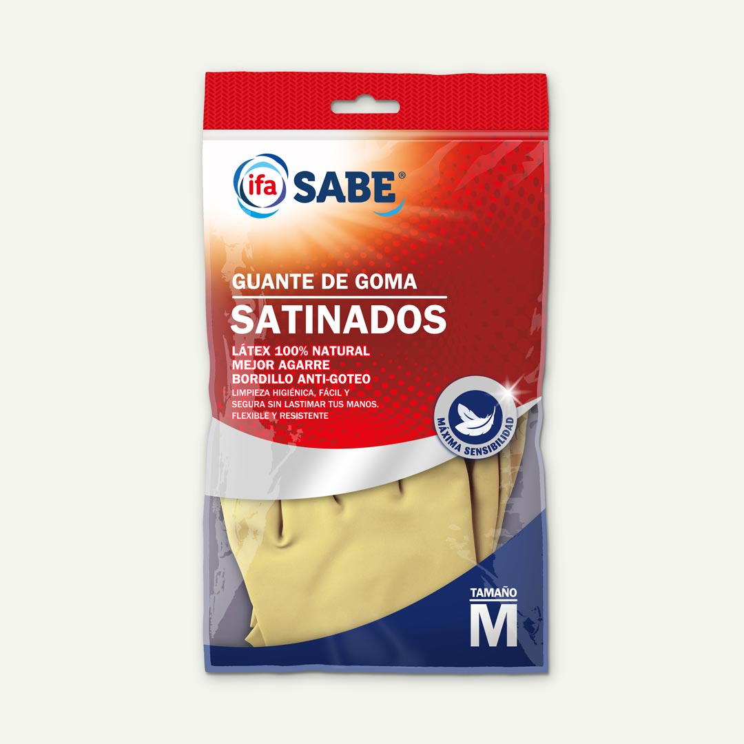 GUANTES DE GOMA LATEX SATINADO M IFA SABE 2U