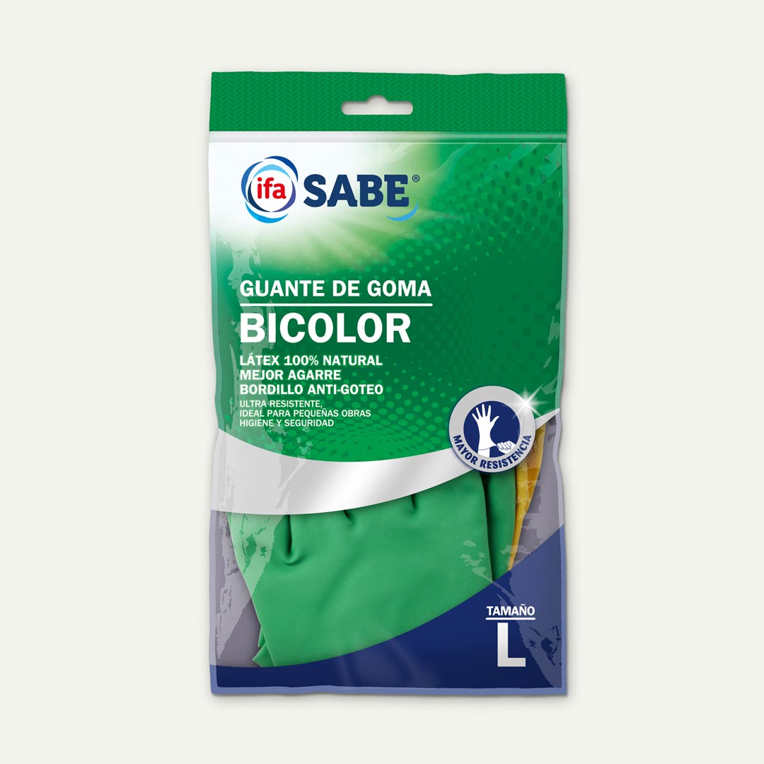 GUANTES DE GOMA LATEX BICOLOR L IFA SABE 2U