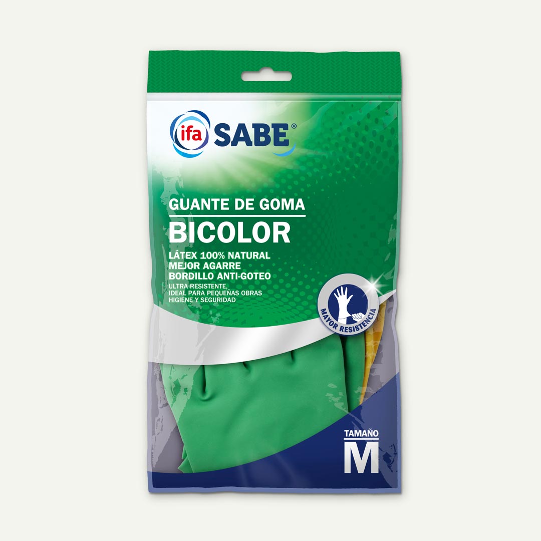 GUANTES DE GOMA LATEX BICOLOR M IFA SABE 2U