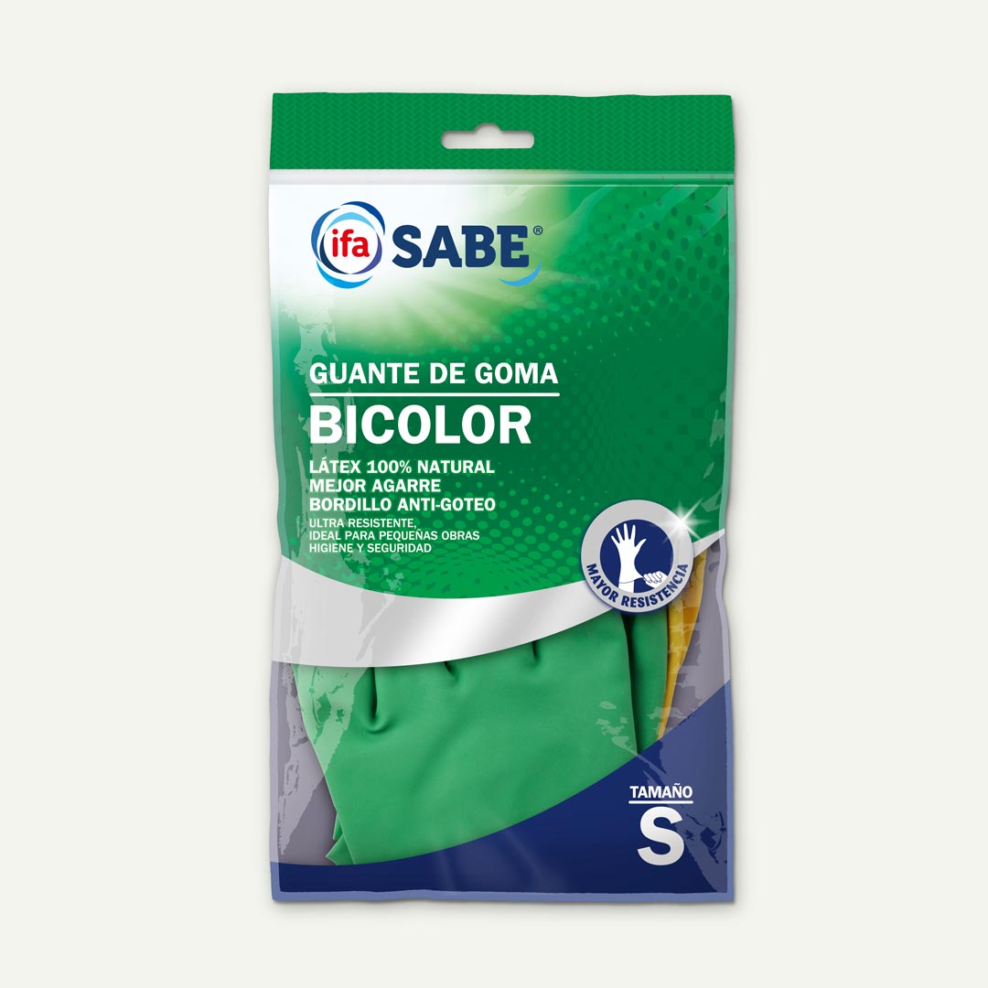GUANTES DE GOMA LATEX BICOLOR S IFA SABE 2U