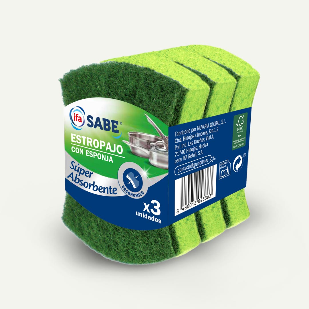 ESTROPAJO CON ESPONJA IFA SABE 3U