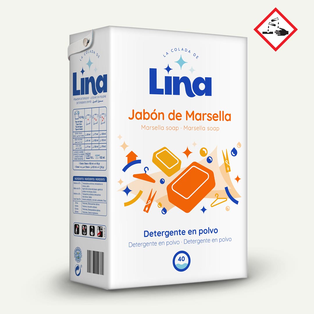 DETERGENTE MARSELLA EN POLVO 2.6K LINA 40 LAVADOS