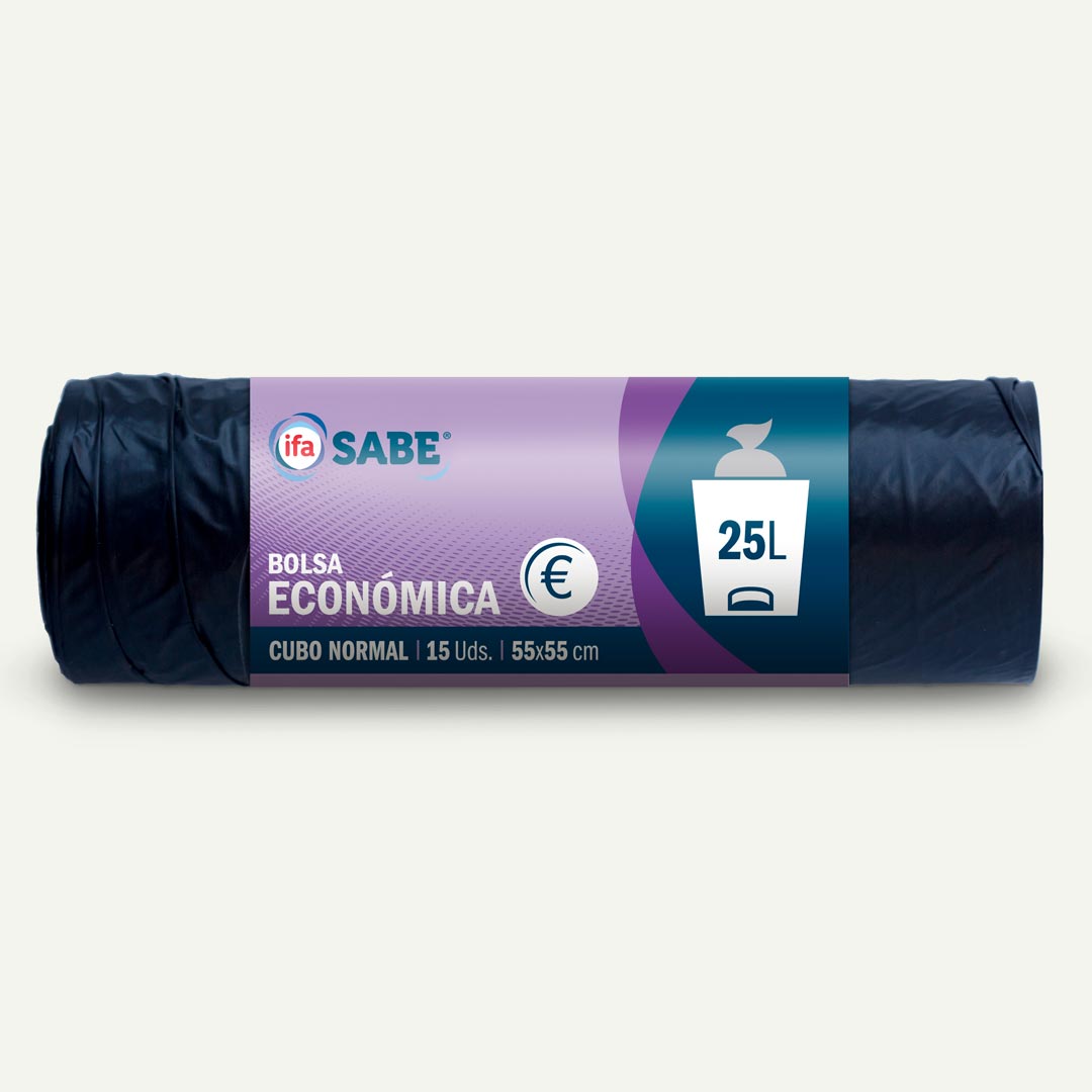 BOLSA BASURA ECONOMICA 55X55CM 25L IFA SABE 15U