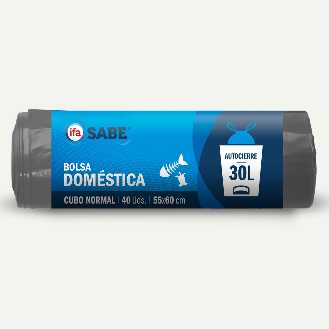 BOLSA BASURA DOMESTICA 55X60CM 30L IFA SABE 40U