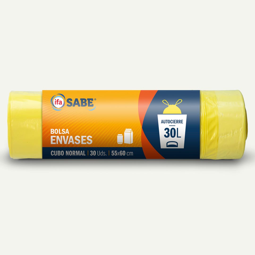 BOLSA BASURA AMARILLA 55X60CM 30L IFA SABE 30U