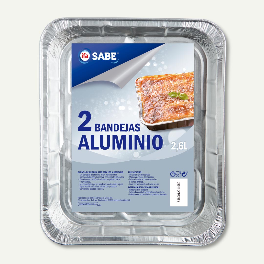 BANDEJA DE ALUMINIO RECTANGULAR 2.2L IFA SABE 2U