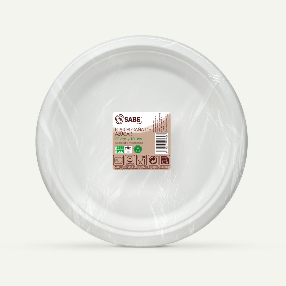 PLATO CAÑA DE AZUCAR 22CM IFA SABE 10U