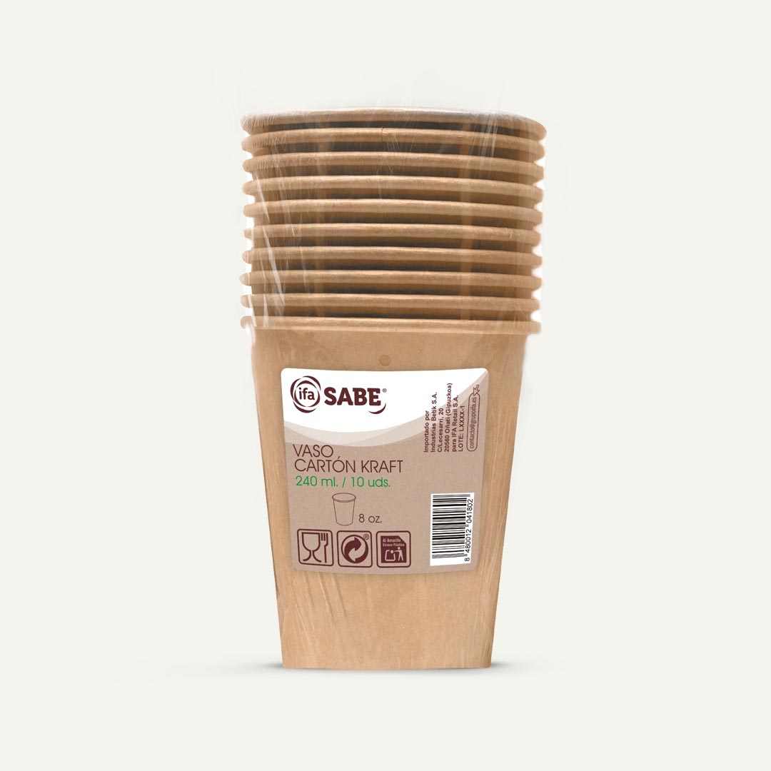 VASOS DE CARTON 240ML IFA SABE 10U