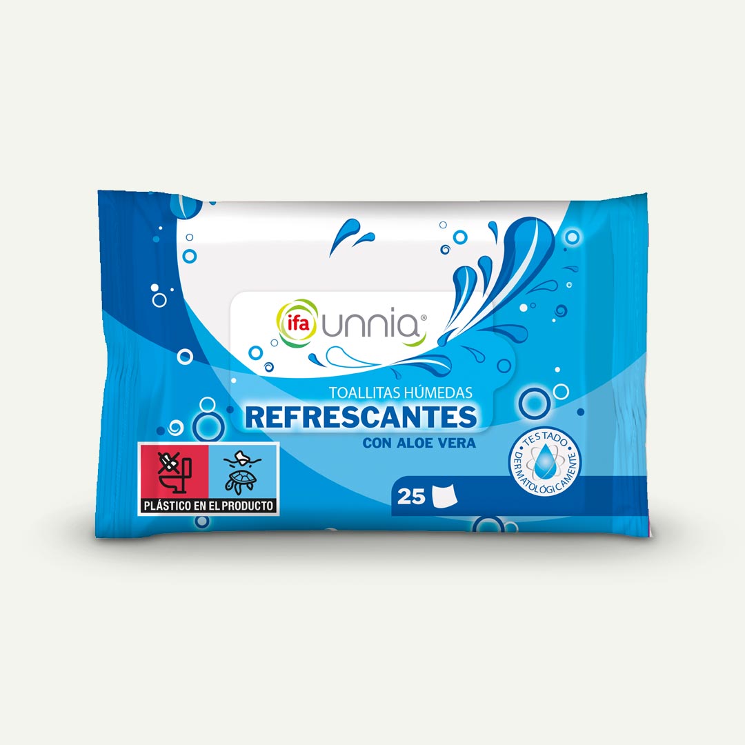 TOALLITAS REFRESCANTES SIN PERFUME IFA UNNIA 25U