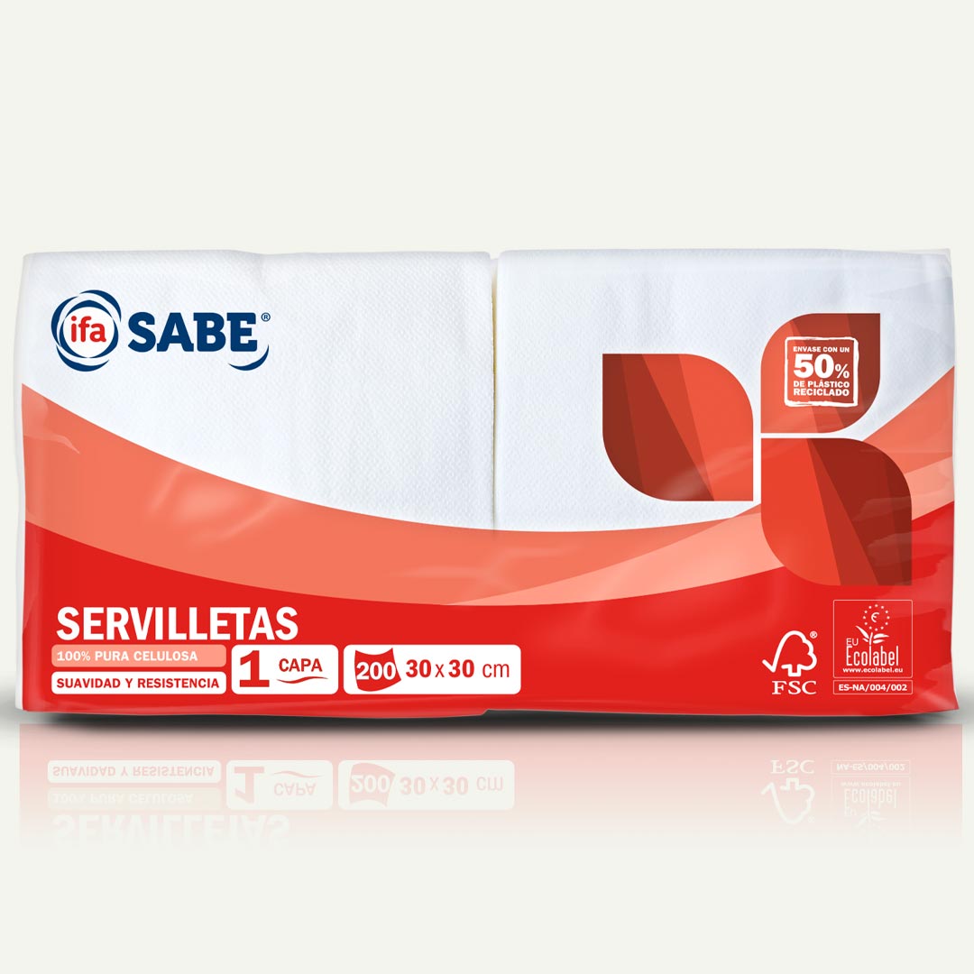SERVILLETA BLANCA 1 CAPA 30X30CM IFA SABE 200U