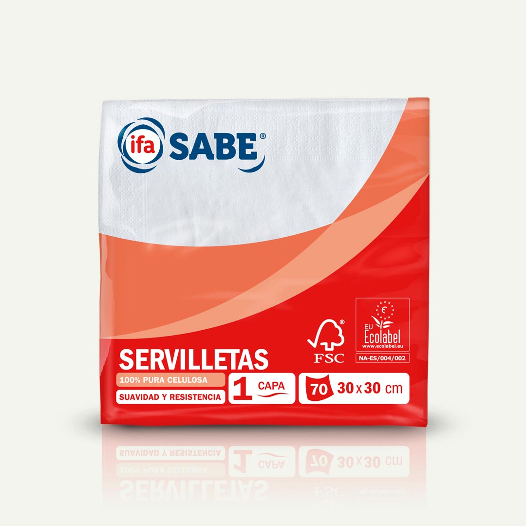 SERVILLETA BLANCA 1 CAPA 30X30CM IFA SABE 70U