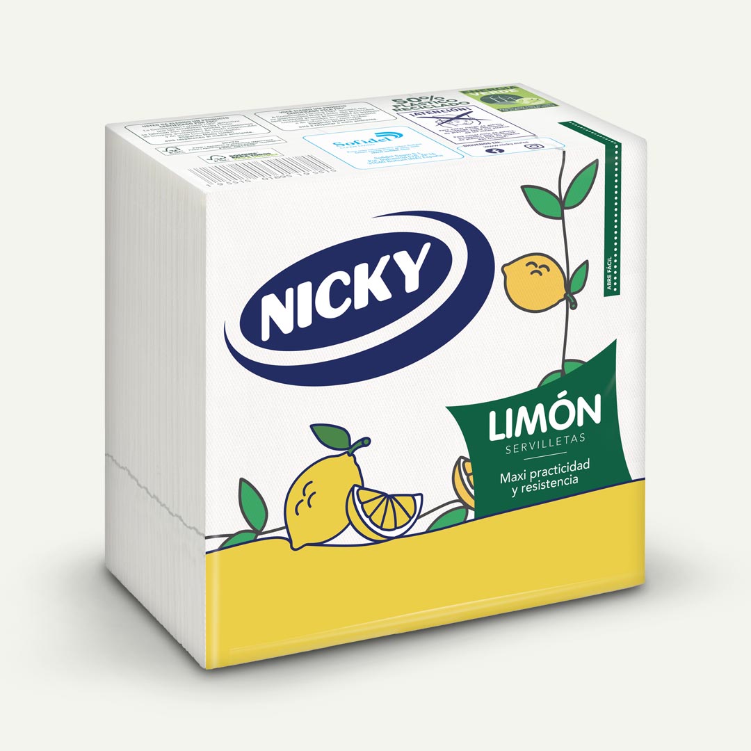 SERVILLETA BLANCA LIMON NICKY 65U
