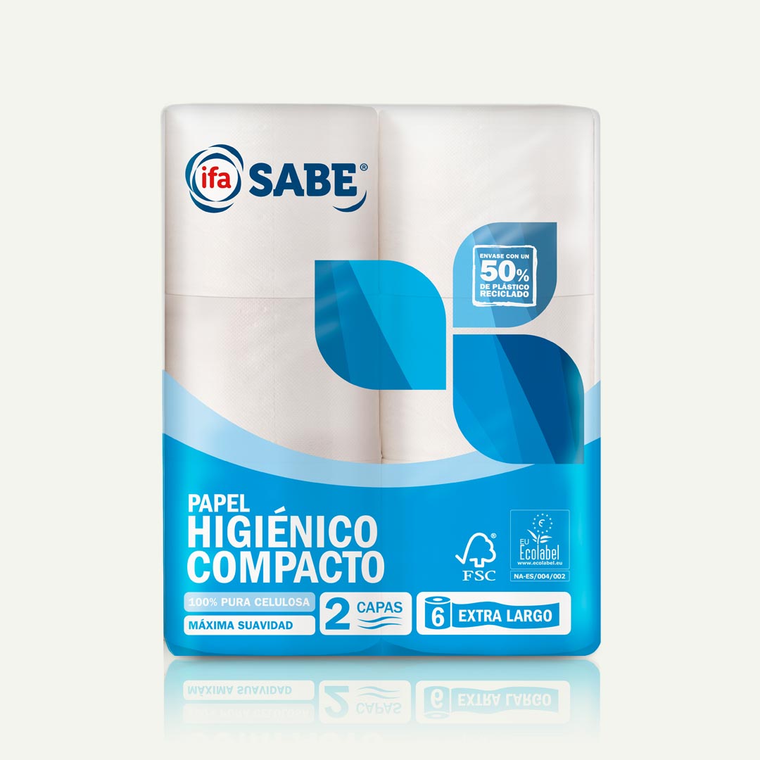 PAPEL HIGIENICO COMPACTO 2 CAPAS IFA SABE 6R