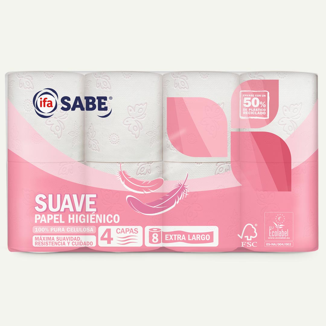PAPEL HIGIENICO SUAVE 4 CAPAS IFA SABE 8R