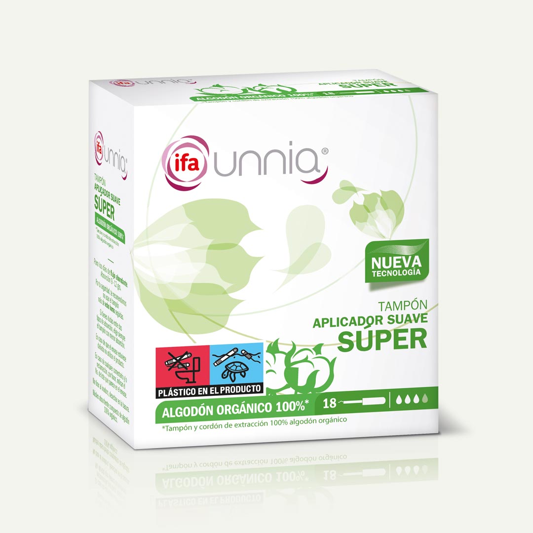 TAMPON SUPER ALGODON ORGANICO IFA UNNIA 18U