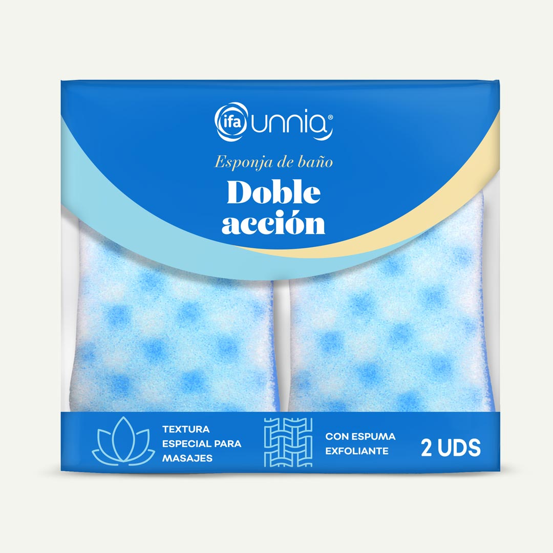 ESPONJA DE BAÑO DOBLE ACCION IFA UNNIA 2U