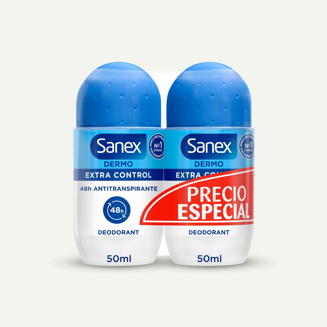DESODORANTE EXTRA CONTROL DERMO ROLL-ON SANEX 50ML P-2