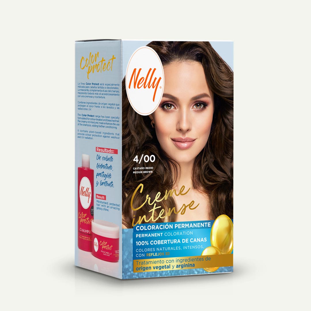 TINTE CAPILAR CASTAÑO MEDIO Nº4 NELLY CREME