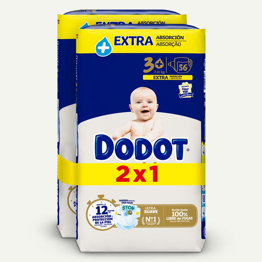 PAÑAL TALLA 3 EXTRA ABSORCION SENSITIVE 7/11K DODOT 56U P-2